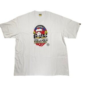 A Bathing Ape BAPE Graphic Tee White 2XL Ape Head Logo Streetwear T-Shirt NEW